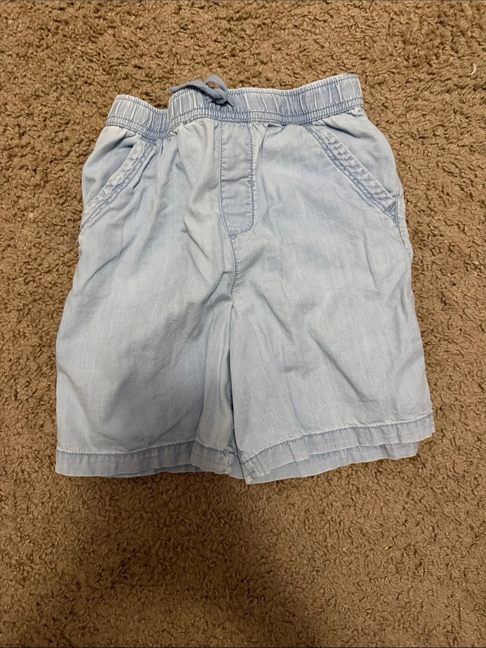 Light Blue Drawstring Waist Shorts